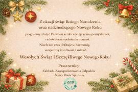 <b>ŻYCZENIA ŚWIĄTECZNE od ZZO Nowy Dwór Sp. z o.o.</b>