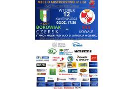 <b>Piłka nożna - IV liga. Borowiak Czersk - GKS Kowale (wtorek, 12 kwietnia). Zaproszenie</b>