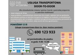 <b>GM. CZERSK. USŁUGA TRANSPORTOWA DOOR-TO-DOOR. Dla mieszkańców z potrzebą wsparcia w zakresie mobilności</b>