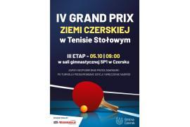 <b> CZERSK. IV GRAND PRIX ZIEMI CZERSKIEJ W TENISIE STOŁOWYM JUŻ JUTRO! </b>