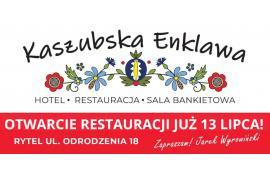 <b> GM. CZERSK. KASZUBSKA ENKLAWA - NOWA RESTAURACJA W RYTLU! OTWARCIE JUŻ 13 LIPCA. ZAPRASZA JAREK WYROWINSKI!</b>