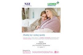 <b>Bezpłatne badania mammograficzne dla kobiet w sierpniu - Czersk</b>