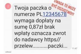 <b>Uwaga na oszustów! Mieszkanka gminy Czersk, która otrzymała wiadomość SMS z prośbą o dopłatę do... (nowe metody)</b>