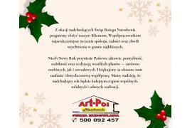<b>ŻYCZENIA ŚWIĄTECZNE od FIRMY ART-POL</b>