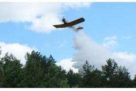<b>Pożar lasu w miejscowości Kurcze <br>w gm. Czersk. W akcji brał udział samolot gaśniczy (ZDJĘCIA)</b>