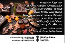 <b>ŻYCZENIA ŚWIĄTECZNE <br> od PIEKARNI-CUKIERNI MAGDALENKA </b>