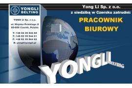 <b>OFERTA PRACY <br>YONG LI Sp. z o.o. <br>PRACOWNIK BIUROWY</b>
