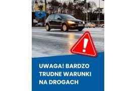 <b>POW. CHOJNICKI. Trudne warunki na drogach UWAGA – MARZNĄCY DESZCZ (KOMUNIKAT)</b>