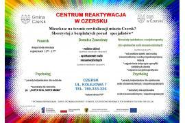 <b> Centrum Reaktywacja w Czersku serdecznie zaprasza do udziału w zajęciach (OFERTA)</b>