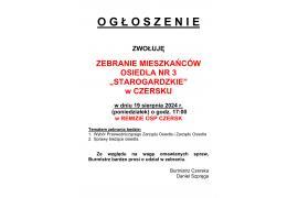 <b> CZERSK. Zebrania mieszkańców osiedli `Starogardzkie` i `Chojnickie` </b>