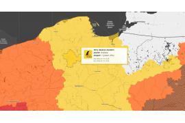 <b> POW. CHOJNICKI. OSTRZEŻENIE METEOROLOGICZNE: SILNY DESZCZ Z BURZAMI - STOPIEŃ 1 </b>