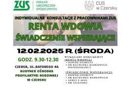 <b>CZERSK. Indywidualne konsultacje z pracownikami ZUS. ZAPRASZAMY</b>