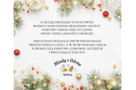 <b>ŻYCZENIA ŚWIĄTECZNE <br>od Firmy Miody z Odrów</b>