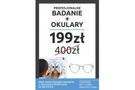 <b>Centrum Optyczno Okulistyczne <br>w Czersku. Profesjonalne badanie <br>+ okulary tylko 199 zł. Okulary przeciwsłoneczne -70%</b>