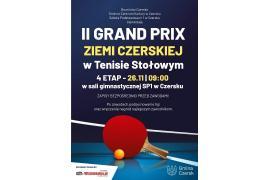 <b> GM. CZERSK. II Grand Prix Ziemi Czerskiej w Tenisie Stołowym - 4 etap już w SOBOTĘ 26 listopada </b>