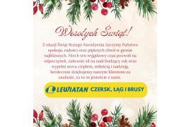 <b>ŻYCZENIA ŚWIĄTECZNE od Sklepów Lewiatan w Czersku, Łęgu, Brusach</b>