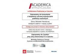 <b>ACADEMICA już dostępna w Bibliotece Publicznej w Czersku!</b>