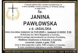 <b>CZERSK. ZAWIADOMIENIE O POGRZEBIE JANINY PAWŁOWSKIEJ </b>
