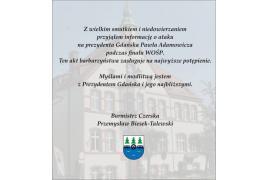 <b>Oświadczenie Burmistrza Czerska ws. ataku na Prezydenta Gdańska Pawła Adamowicza</b>