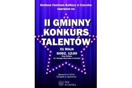 <b>GMINNY KONKURS TALENTÓW JUŻ 1 MAJA! ZAPROSZENIE (ZGŁOSZENIA)</b>