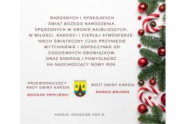 <b>ŻYCZENIA ŚWIĄTECZNE od GMINY KARSIN </b>