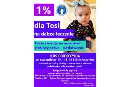 <b>Rodzice Tosi z Czerska proszą <br>o wsparcie – 1% na dalsze leczenie dziecka. Dziewczynka choruje<br> na nowotwór złośliwy oczka <br>- siatkówczak</b>