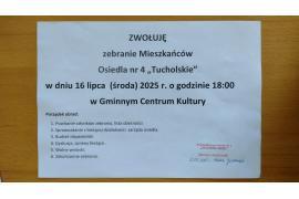 <b> CZERSK. Zebranie Osiedla nr 4 `Tucholskie` już dziś (PORZĄDEK OBRAD) </b>